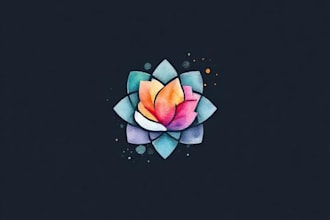 create watercolor logo design