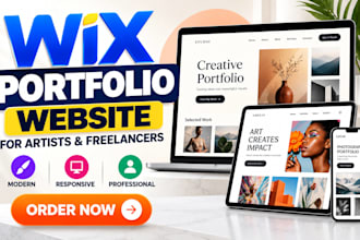 design a professional wix portfolio website for artists and freelancers