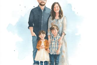 do an watercolor family portrait