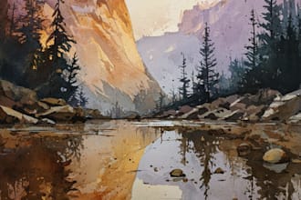 paint landscapes in watercolor