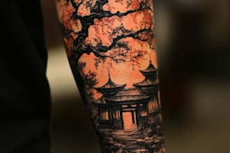 create a tattoo design of tattoo sleeve