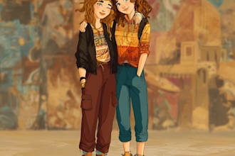 draw  your portrait in a watercolor and friendship portrait