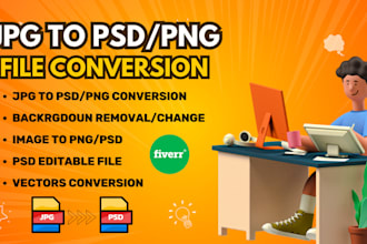 convert jpg to PSD and png professionally