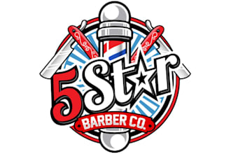 design amazing barber shop logo  with free source files