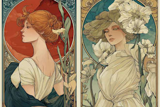 do art nouveau neo traditional illustration