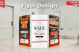 design professional flyers for products, sales, and events