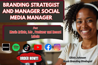 be branding manager and social media manager for artists, djs and record labels