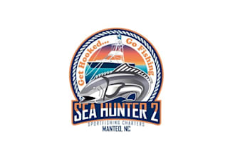 design iconic charter fishing business logo
