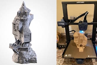 make custom 3d dice town,3d fantasy miniature terrain model,stl for 3d printing