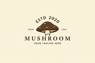 design awesome mushroom logo with express delivery