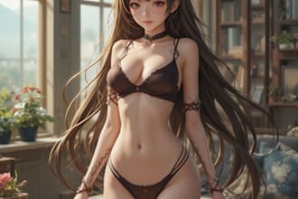 sensual anime muse illustration