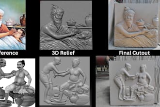 sculpt any kind of 3d relief for cnc and 3d printing
