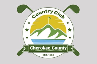 design modern cherokee county club golf logo