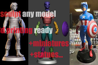 sculpt 3d models of miniatures and statues for 3d printing