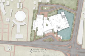 render architectural site plan, property plan, urban plan