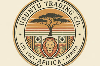 design a vintage african logo with authentic cultural heritage and style