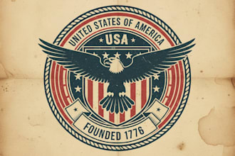 design a vintage USA logo with classic american spirit and style