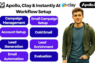 setup workflow on clay com instantly ai apollo io expert automation apollo