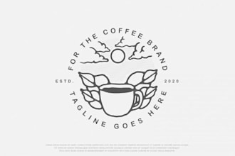 design a simple line art logo design for your brand