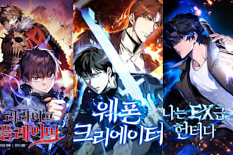 design webtoon cover anime manga shonen light novel webcomic manhwa scifi