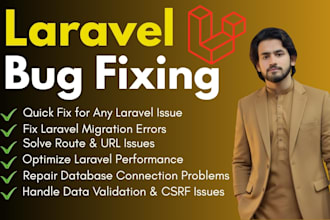 debug laravel code and repair database or route errors