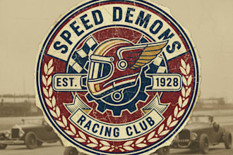 design a vintage motor logo with classic automotive style