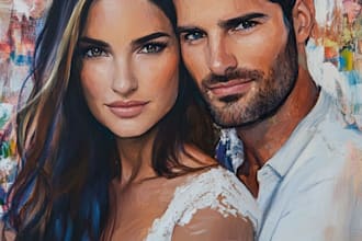 paint custom couple portrait