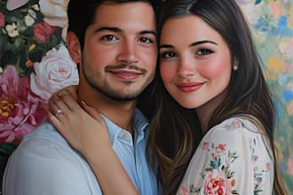 do romantic cute couple portrait