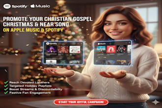 promote your christian gospel christmas or new year song on apple music ,spotify