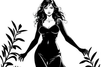 draw a black and white illustration