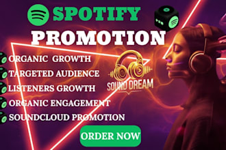 increase spotify monthly listener, spotify stream, spotify music promotion