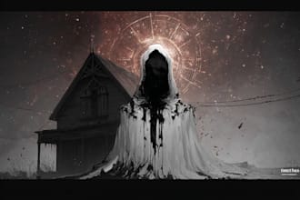 make illustration in horror comic style