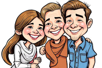 draw caricatures for couples, families, weddings