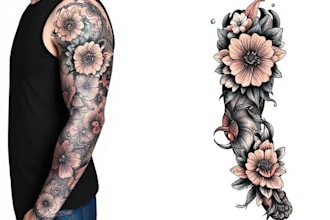 draw a custom tattoo design as a tattoo artist