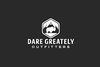 design modern dare greatly outfitters logo