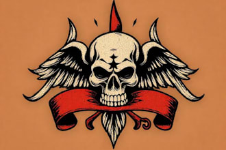 create a traditional or old school style tattoo design