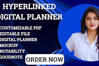 design etsy hyperlinked digital product journal editable fillable pdf form