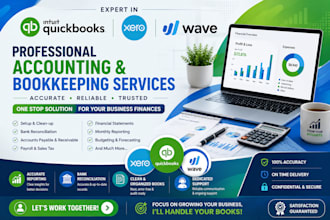 professional quickbooks online bookkeeping, xero and wave accounting
