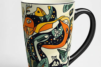 make amazing typography and custom coffee mug design