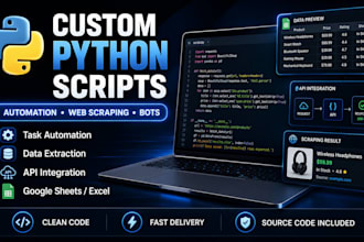build python automation scripts, web scraping, and custom bots