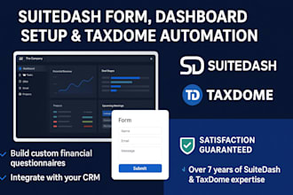 suitedash form suitedash dashboard setup taxdome automation