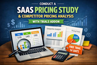 conduct a saas pricing study and competitor pricing analysis with trials addon