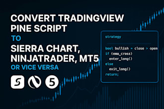 convert tradingview pine script to sierra chart, ninjatrader, mt5 or vice versa