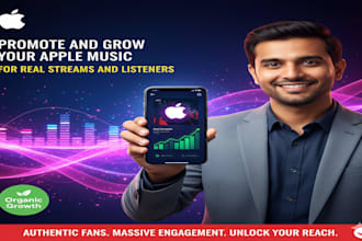 promote and grow your apple music for real  streams and listeners