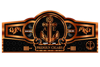 do vintage cigar label, cigar band, cigar box, cigar ring, and cigar logo design
