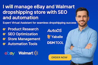 manage ebay walmart dropshipping store with SEO  automation