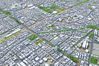 cinematic urban planning,ue5 digital map,gis,3d city simulation,cityscape render