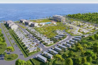 cgi urban parks,3d vacation estate,residential complex,cityscape render,city sim