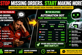 build high paying doordash grabber bot, batch grabber bot, spark driver bot