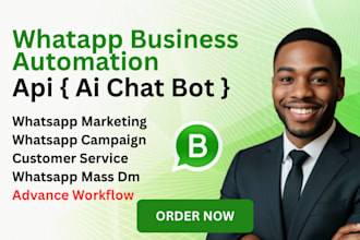 setup whatsapp automation and chatbot using business API for marketing growth